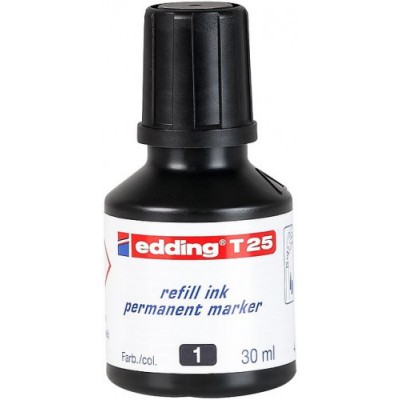 FRASCO TINTA PARA RELLENAR 30ML NEGRO EDDING T25 001