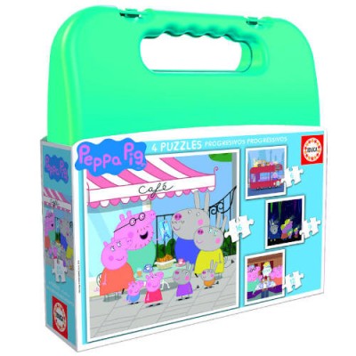 MALETA PUZZLES PROGRESIVOS PEPPA PIG 6 9 12 16 DE 3 5 ANOS EDUCA BORRAS 18112