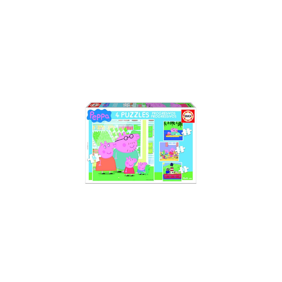 PUZZLE PROGRESIVOS PEPPA PIG 6 9 12 16 DE 3 5 ANOS EDUCA BORRAS 15918