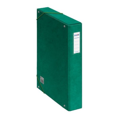 CAJAS DE PROYECTOS CARToN FORRADO LOMO DE 5 CM VERDE CON ETIQUETA 245X350X50 DOHE 09730