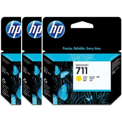 HP Pack de ahorro de 3 cartuchos de tinta DesignJet 711 amarillo de 29 ml