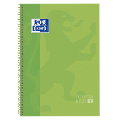 CUADERNO EUROPEANBOOK 1 TAPA EXTRADURA A4 80 HOJAS 5X5 COLOR VERDE MANZANA OXFORD 100430199