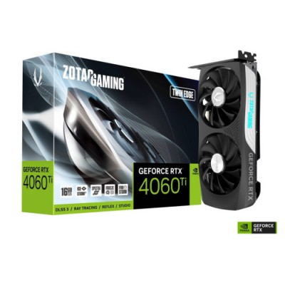 VGA ZOTAC RTX 4060 TI 16GB TWIN EDGENVRTX4060TIGDDR616GB128BITHDMI3DP2 VENTILADORES ZT D40620E 10M