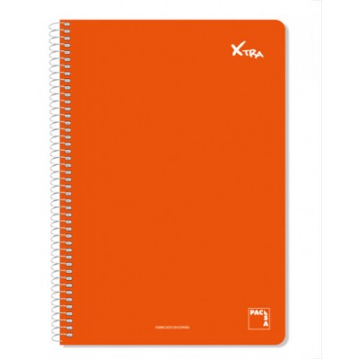 CUADERNO SERIE XTRA 60GRTAPA CONTRACOLADA FOLIO 215X310MM 80 HOJAS CUADRiCULA 4X4 COLOR ROJO PACSA 16729