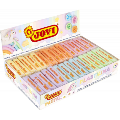 CAJA EXPOSITORA 30 PASTILLAS PLASTILINA 50 G COLORES PASTEL 5 UDS X 6 COLORES JOVI 70P