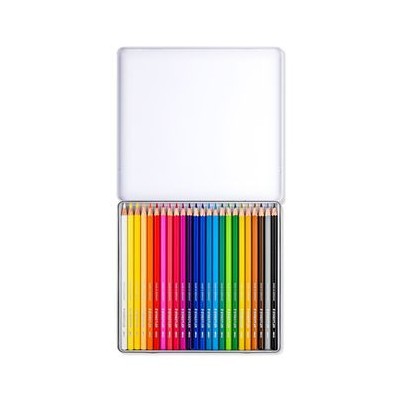 ESTUCHE DE METAL CON 24 LaPICES COLORES SURTIDOS STAEDTLER 14610C M24