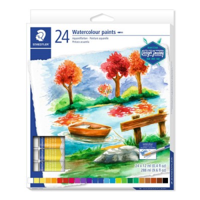 ESTUCHE DE CARToN CON 24 TUBOS DE ACUARELAS COLORES SURTIDOS STAEDTLER 8880 C24