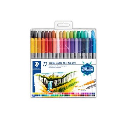 ESTUCHE DE PLaSTICO CON 72 ROTULADORES COLORES SURTIDOS STAEDTLER 3200 TB72