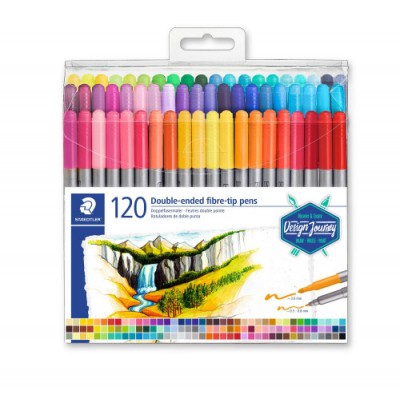 ESTUCHE DE PLaSTICO CON 120 ROTULADORES COLORES SURTIDOS STAEDTLER 3200 TB120