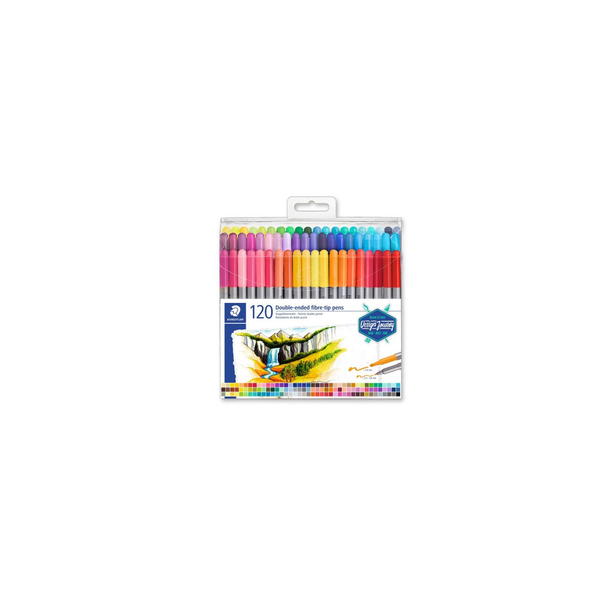 ESTUCHE DE PLaSTICO CON 120 ROTULADORES COLORES SURTIDOS STAEDTLER 3200 TB120