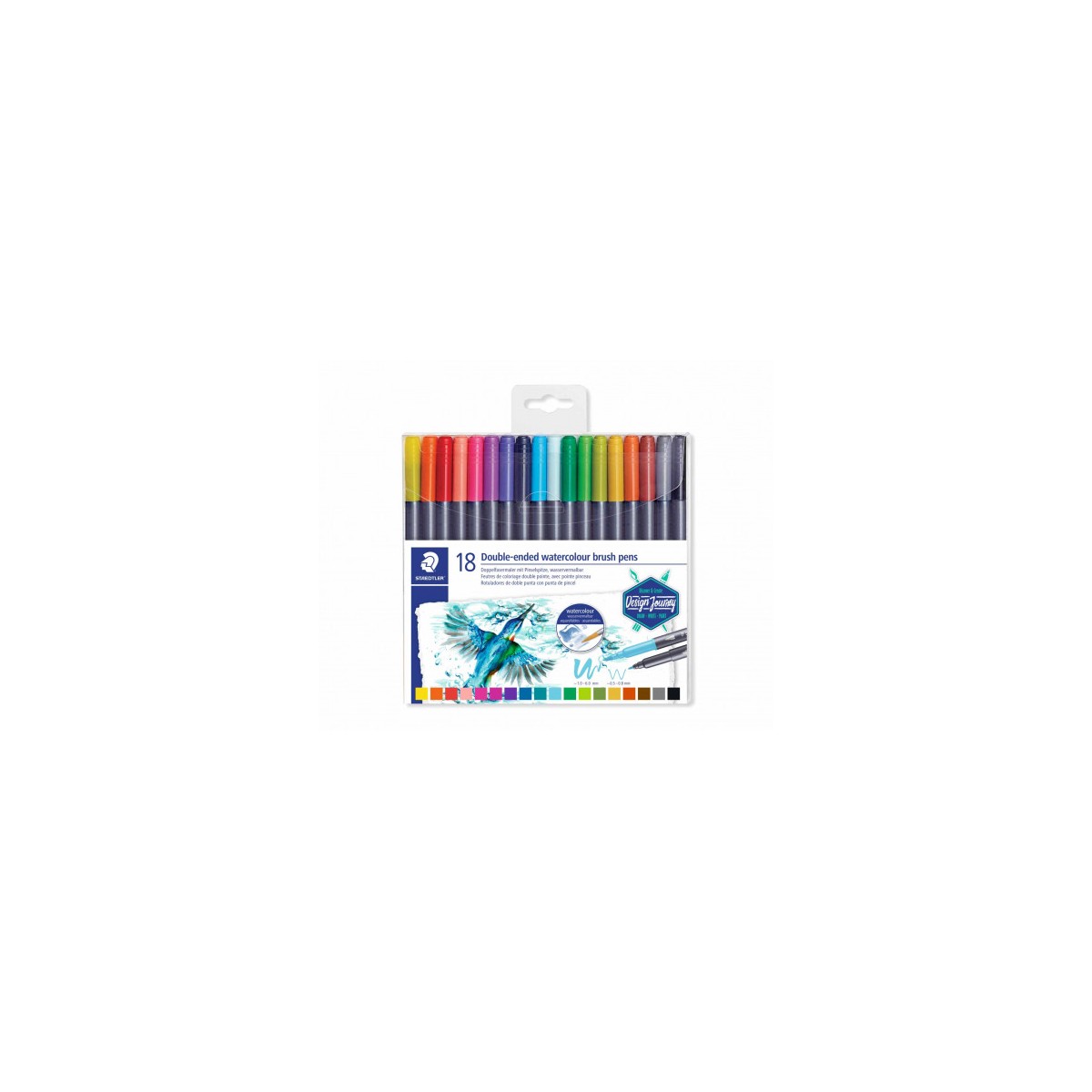 ESTUCHE DE PLaSTICO CON 18 ROTULADORES COLORES SURTIDOS STAEDTLER 3001 TB18