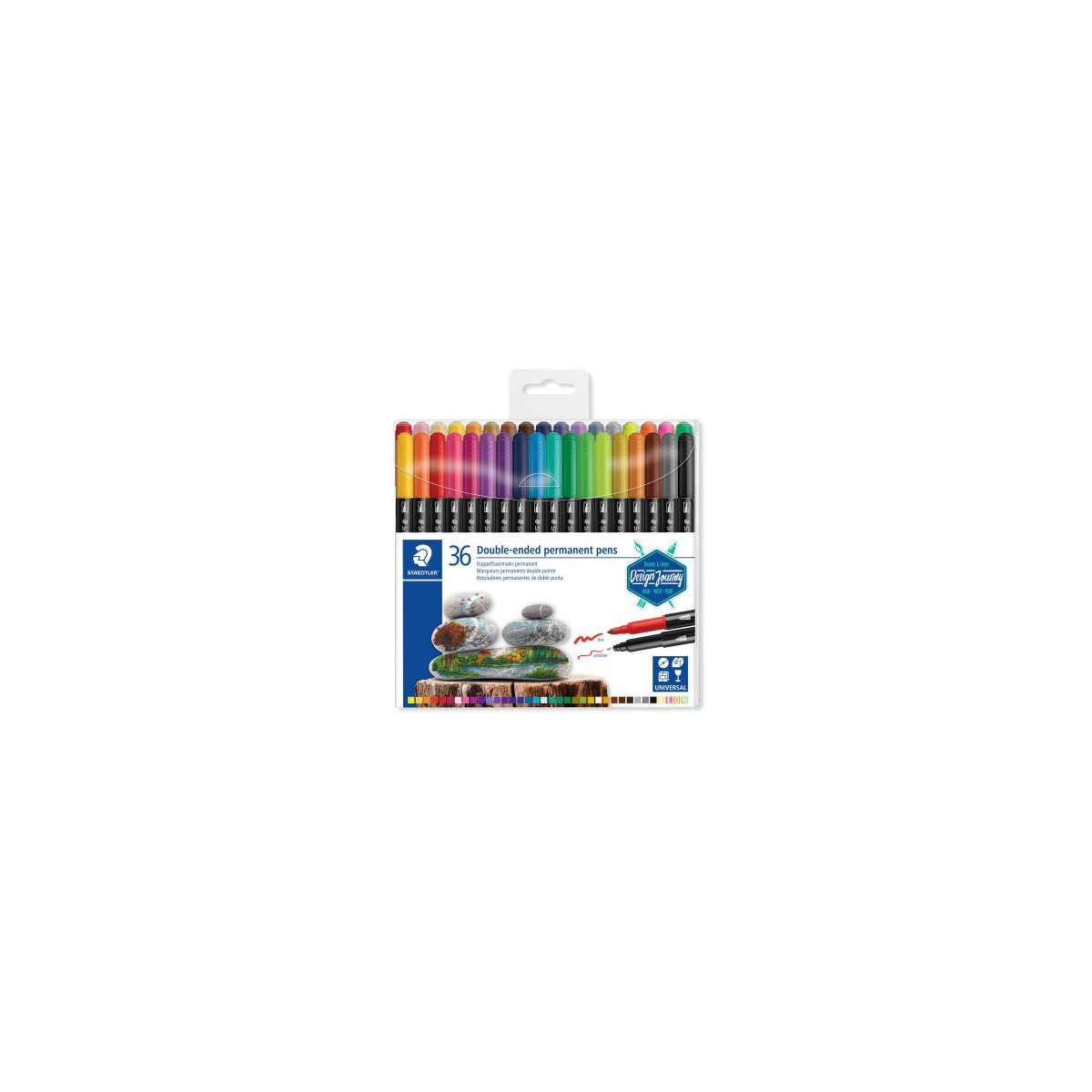 ESTUCHE DE PLaSTICO CON 36 ROTULADORES COLORES SURTIDOS STAEDTLER 3187 TB36