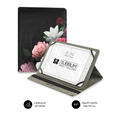 SUBBLIM Funda Tablet Universal TRENDY CASE ROSAS 11