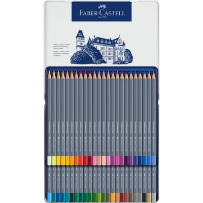 ESTUCHE DE METAL CON 48 LaPICES DE COLORES ACUARELABLES GOLDFABER FABER CASTELL 114648