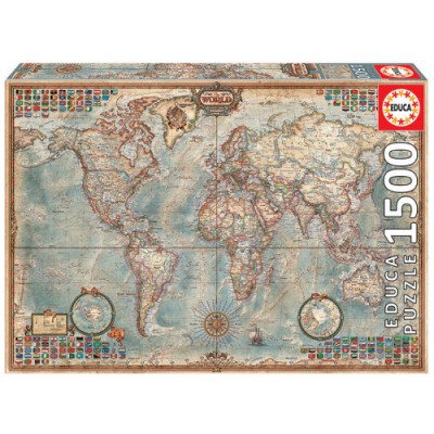 Educa Political Map of The World Puzzle rompecabezas 1500 piezas