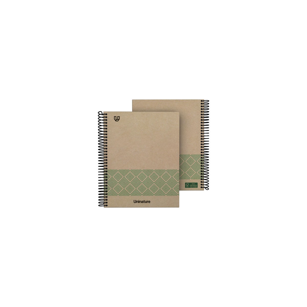 CUADERNO RECICLADO A5 KRAFT SOFT TAPA DURA 80 HOJAS 90GR CUADRICULA 4X4 MM VERDE UNINATURE 88538720