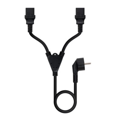 Nanocable Cable de Alimentacion CEE7 M a 2xC13 H Negro 18 m