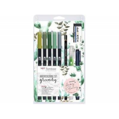 KIT WATERCOLORING SET GREENERY 1X ABT 098228249312 N52 WS EFL01 MONO 100 H EN DC WB FN 1 P PALETA DE MEZCLAS INSTRUCCIONES TOMB