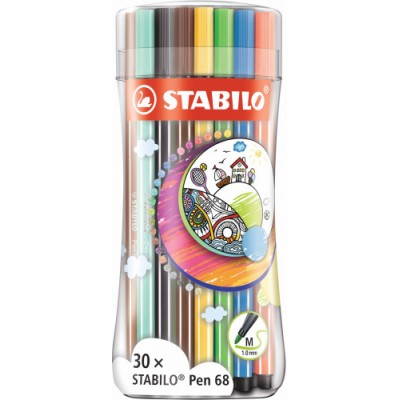 STABILO Pen 68 rotulador Medio Multicolor 30 piezas