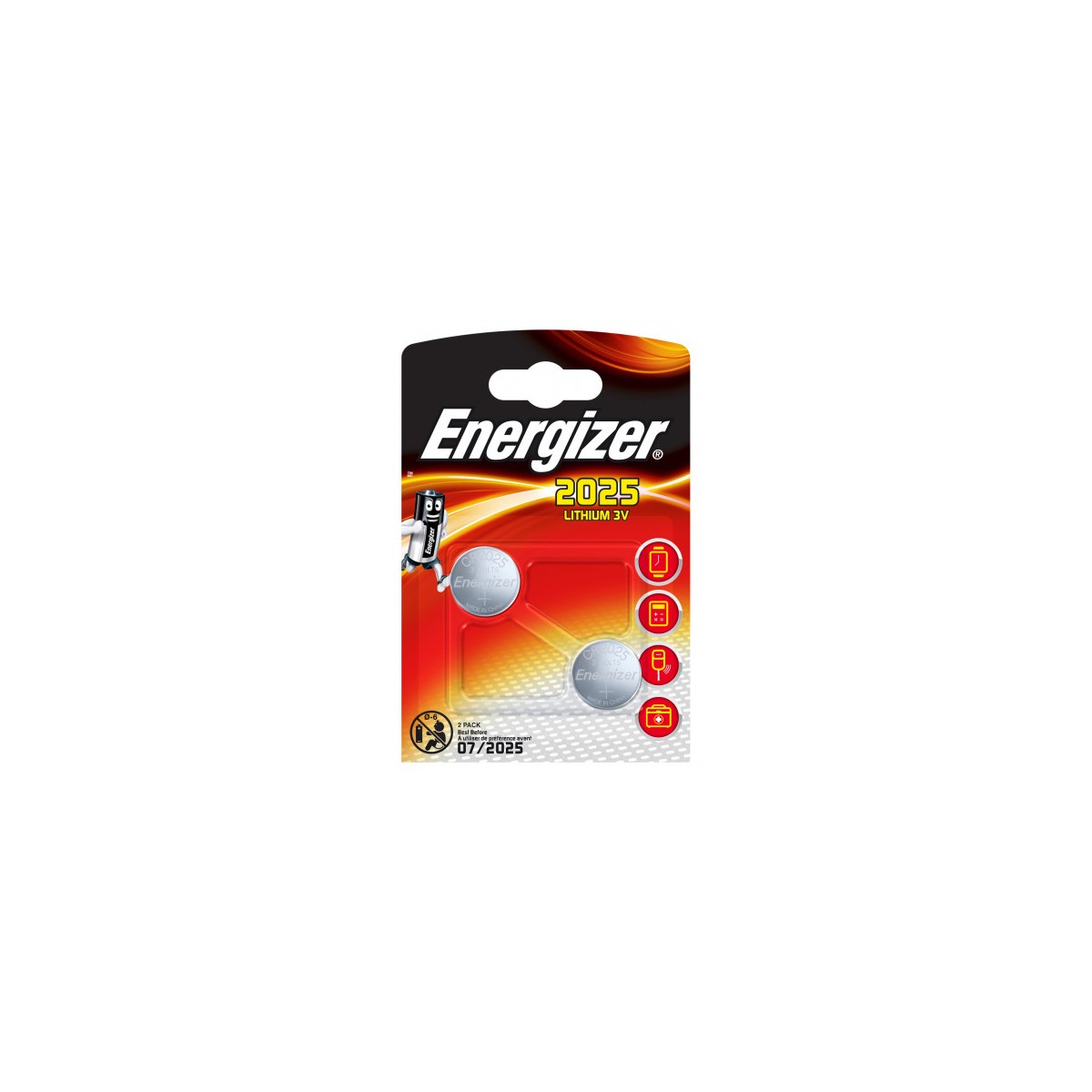 BLISTER 2 PILAS DE BOTON MODELO CR2025 ENERGIZER E301021501