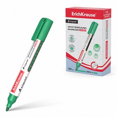 MARCADOR PIZARRA BLANCA CON TINTA LiQUIDA LIQUID LW 600 TINTA COLOR VERDE ERICH KRAUSE 56096